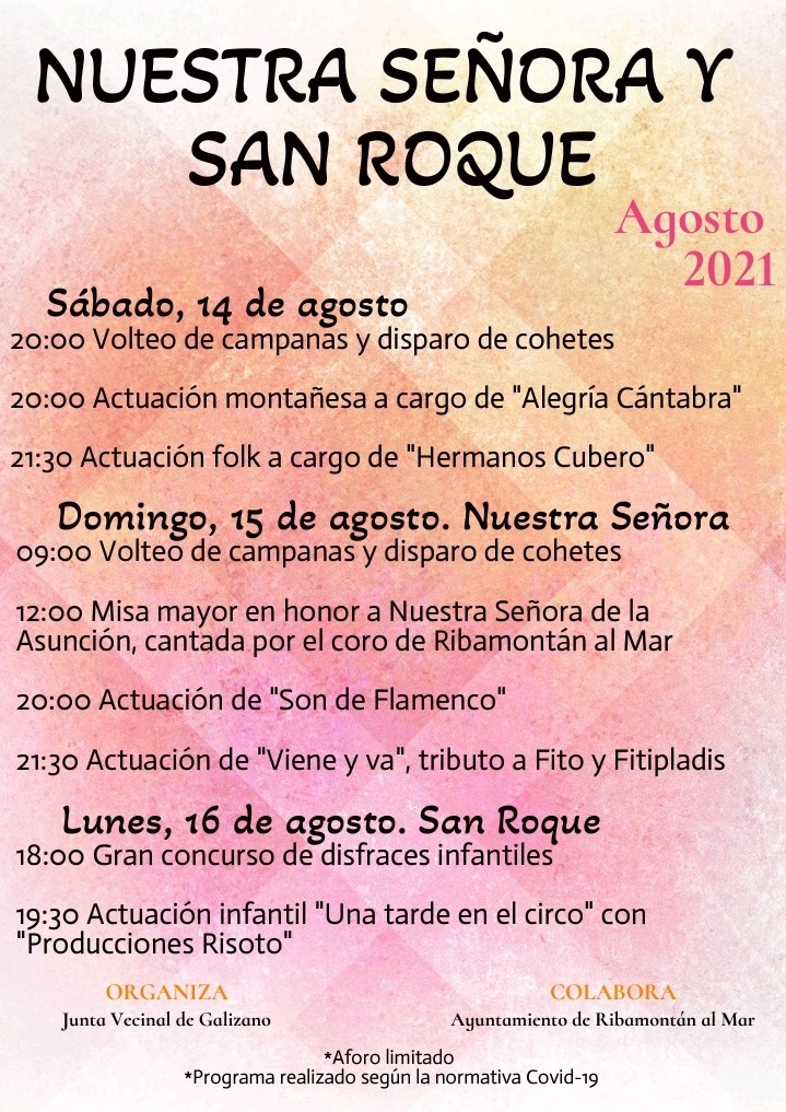 Fiestas de Nuestra Señora y San Roque 2021 – Galizano