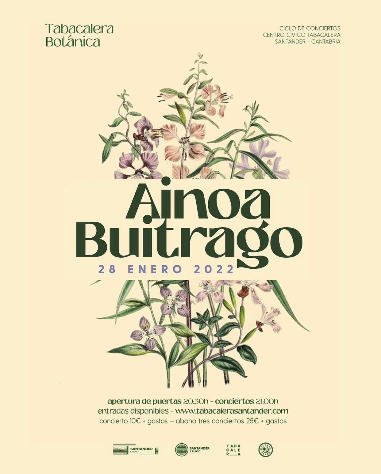 Concierto de AINOA BUITRAGO en Santander – Tabacalera Botánica 2021-2022