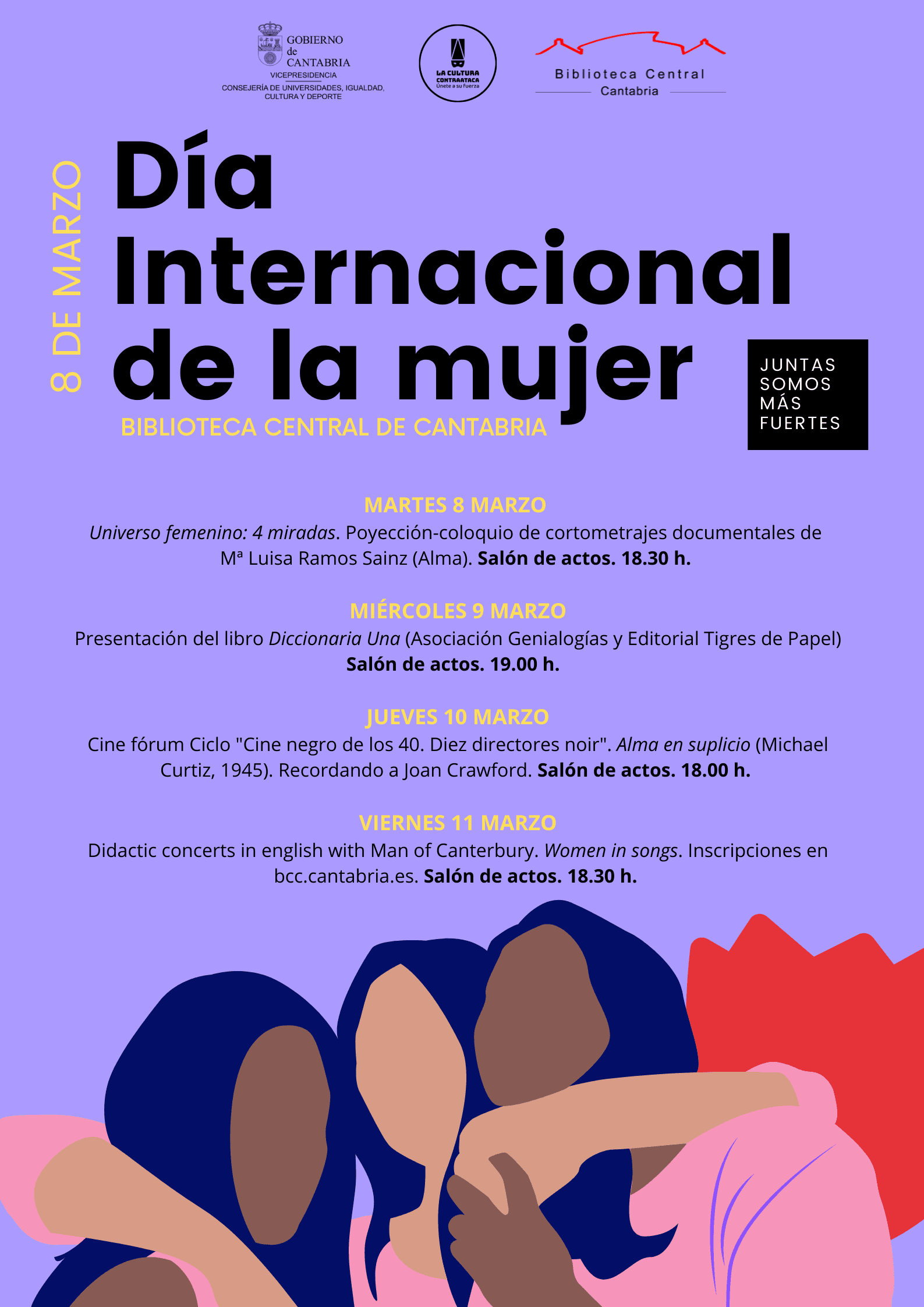 Actividades Día Internacional de la Mujer 2022 en la Biblioteca Central de Cantabria