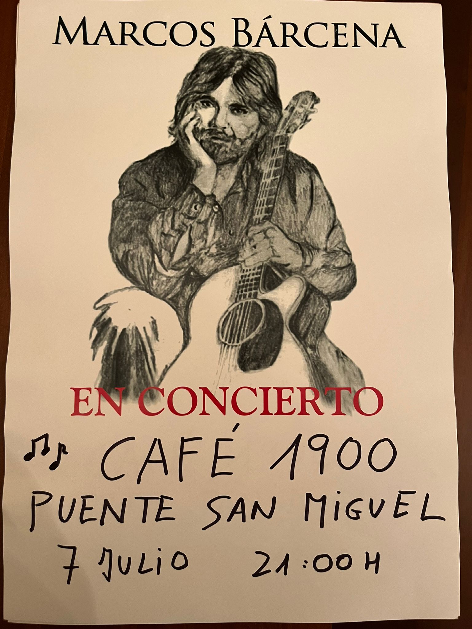 Concierto de Marcos Bárcena en Café 1900. Puente San Miguel
