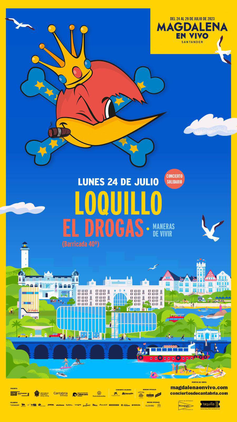Concierto solidario de Loquillo y El Drogas en Santander – Magdalena en Vivo 2023