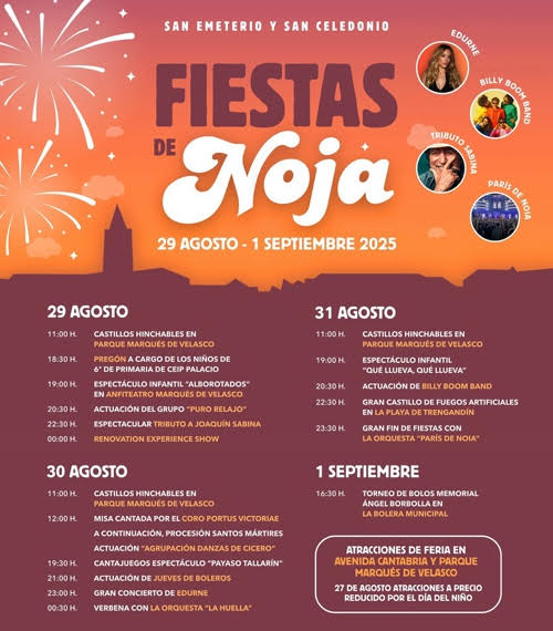 Fiestas de San Emeterio y San Celedonio en Noja 2025