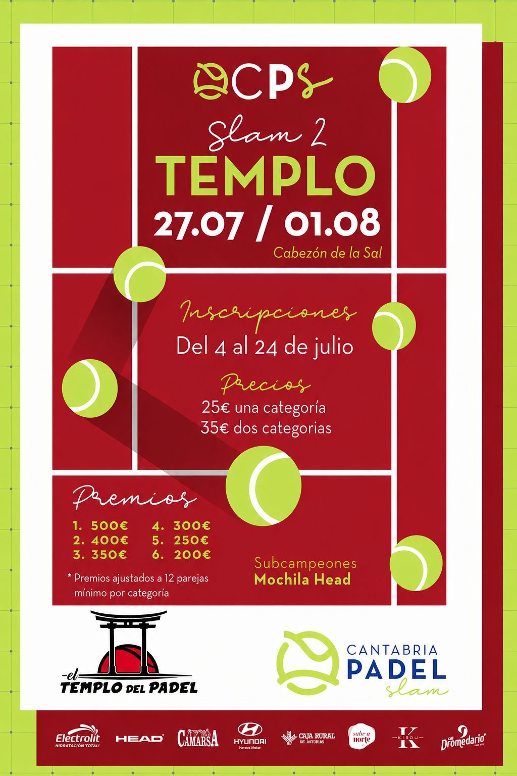 Slam 2 El Templo – Cantabria Pádel Slam 2026 en Cabezón de la Sal